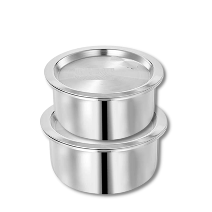 SHINI LIFESTYLE Aluminium Bhagona, Patila, Tope, Pateli, Tapeli, Cookware tope, Milk Tope Set 5 L, 4.5 L capacity 26 cm, 24 cm diameter
