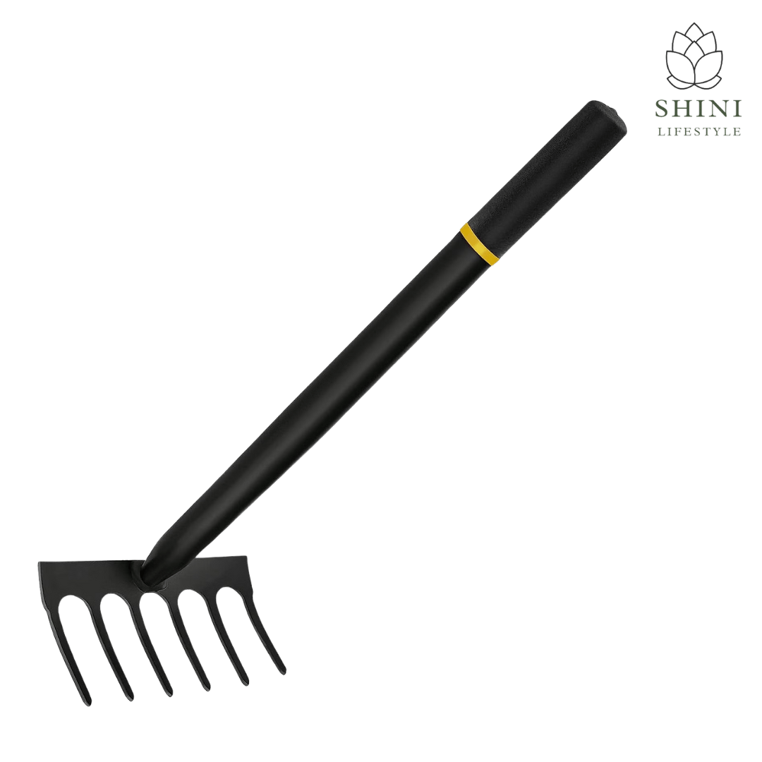 SHINI LIFESTYLE GARDENING TOOL, Hand cultivator Garden Rake With Handel. 78cm