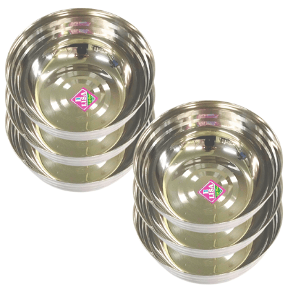 Stainless Steel Curry Bowl/Wati/Katori/Vati/Serving Dish/Vegetable Katori(Dia-15, 6Pc)