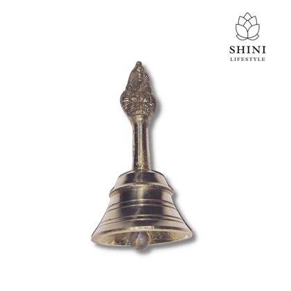 SHINI LIFESTYLE Brass pooja bell, heavy gauge, peetal mandir ghanti for pooja 14cm