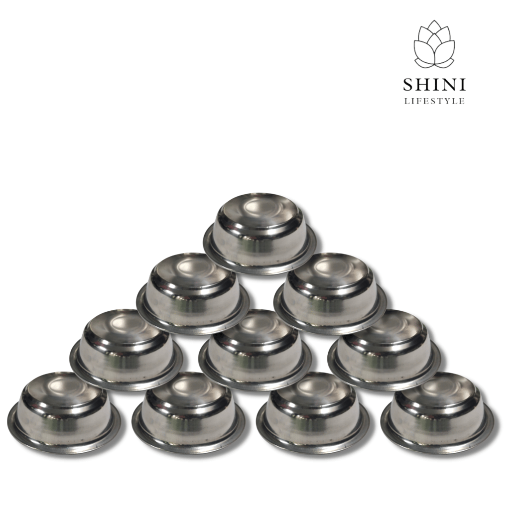 SHINI LIFESTYLE Katori, Vegetable Bowl, Dal Chawal Bowl, Katora, Stainless Steel Soup Bowl (Silver, Pack of 10)