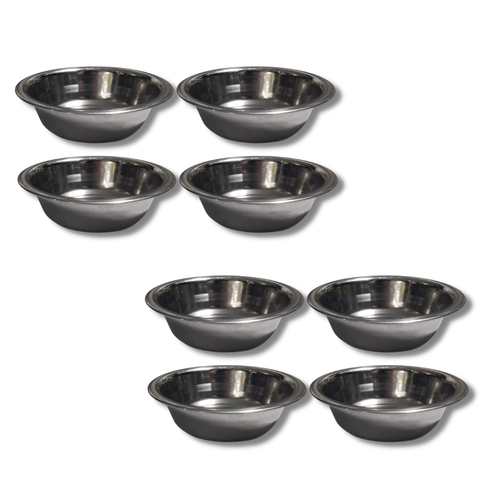 SHINI LIFESTYLE Katori, Vegetable Bowl, Dal Chawal Bowl, Katora, Stainless Steel Soup Bowl (Silver, Pack of 8)