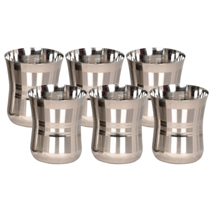 SHINI LIFESTYLE (Pack of 6) LASSI Glass, JAMBO RBT, Curve Design, big glass 6PC Glass Set Water/Juice Glass