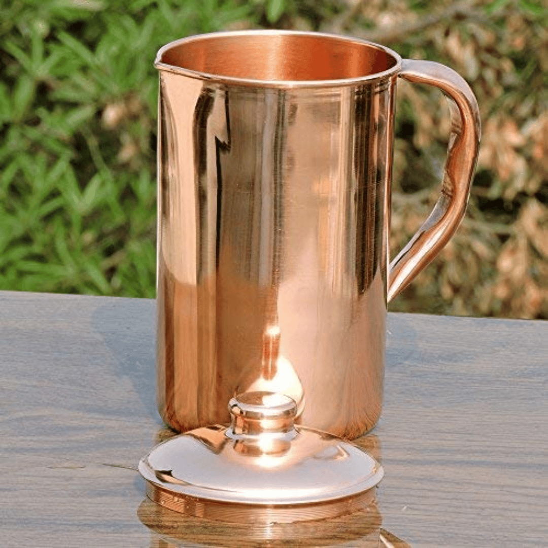 SHINI LIFESTYLE 2 L Water Jug 100% Pure Copper jug, Aayurvedic Health Benefits Jug (Copper)