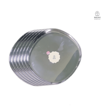 SHINI LIFESTYLE Stainless Steel Plate, Thali, dinner set Dinner Plate (Pack of 6)