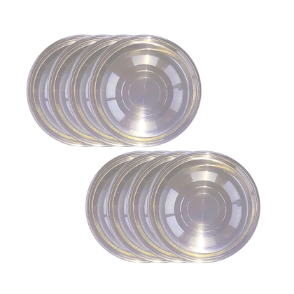 SHINI LIFESTYLE Heavy Gauge Steel Laser Halva Plates / Breakfast Plates / Serving Plates, 17 cm Quarter Plate (Pack of 8)
