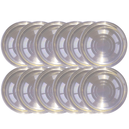 SHINI LIFESTYLE Heavy Gauge Steel Laser Halva Plates / Breakfast Plates / Serving Plates, 17 cm Quarter Plate (Pack of 12)