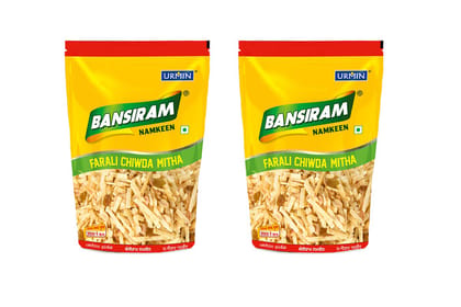 BANSI RAM Namkeen Farali Chiwda Mitha (Pack of 2 X 400 g) 800 gm