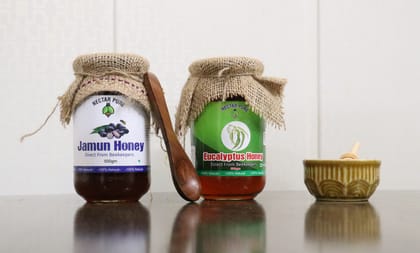 Combo pack (Jamun honey & Eucalyptus honey) with free Wooden spoon