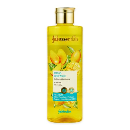 Fabessentials Mango Body Wash | with the Goodness of Olive Oil | Soothing, Nourishing, Skin-Softening & Moisturising | Leaves skin Cleansed & Supple - 250 ml
