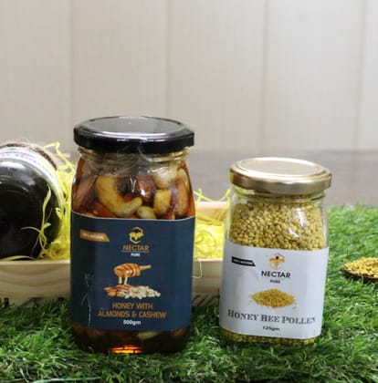 Special Combo gift pack (Honey with almonds n cashews and Bell Pollen)