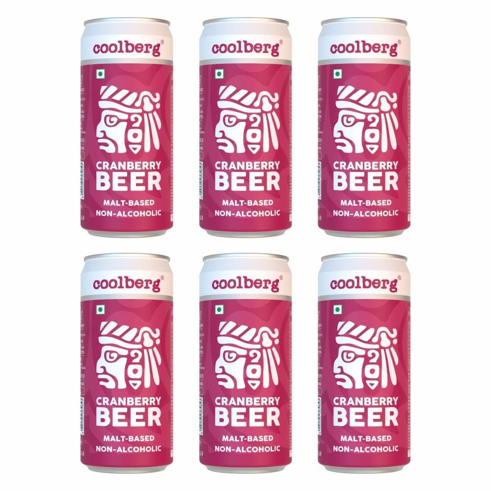 Coolberg Cranberry Non Alcoholic Beer 300ml CANs - Pack of 6 (300ml x 6)