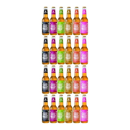 Coolberg Non Alcoholic Beer Assorted Flavors 330ml Glass Bottle - Pack of 24 (330ml x 24) Peach, Mint, Malt, Cranberry, Ginger & Strawberry