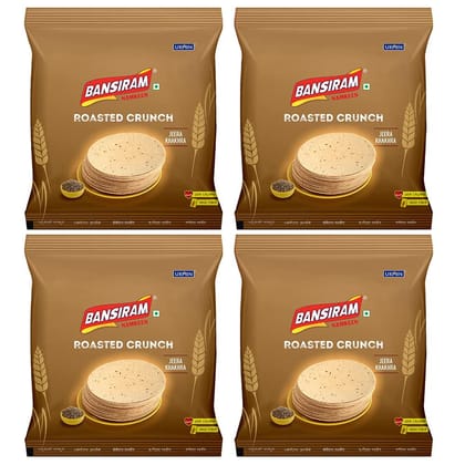 Bansiram Roasted Crunch Jeera Khakhra (Set of 4 - Each 180g) -720g