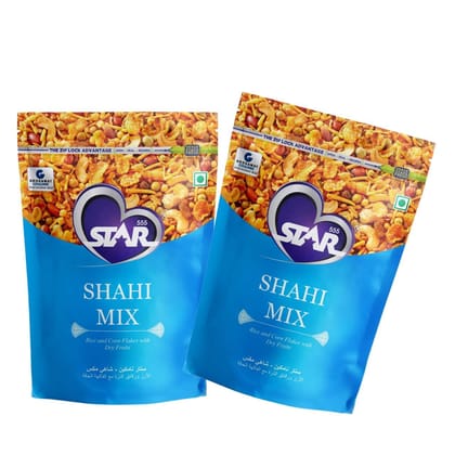 STAR 555 Shahi Mix Namkeen | Rice, Cornflake & Dry Fruits, Mixture | All In One Snack | Crunchy & Spicy Indian Snack | Party Mix | Delicious, Spiced & Flavorful - 900 Gm (Pack Of 2)