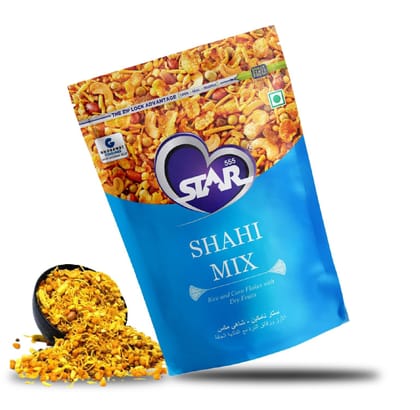 STAR 555 Shahi Mix Namkeen | Rice, Cornflake & Dry Fruits, Mixture| All In One Snack | Crunchy & Spicy Indian Snack | Party Mix | Healthy and Delicious | Spiced & Flavorful - 900 Gm