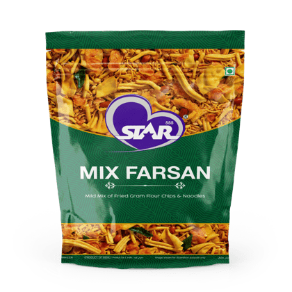 STAR 555 Mix Farsan | Delicious Flavoured Snacks | Mid Mix of Fried Gram Flour Chips & Noodles | Party Mix - 900 Gm