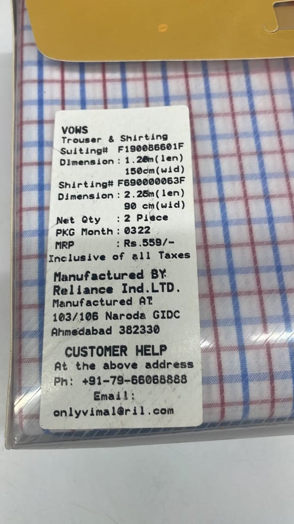 VOWS TROUSER AND SHIRTING