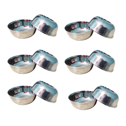 SHINI LIFESTYLE Heavy Gauge Mirror Polish 12 Pcs Bowl B3 Steel Bowl Steel katori /steel vati Set Stainless Steel Vegetable Bowl (Steel, Pack of 12)