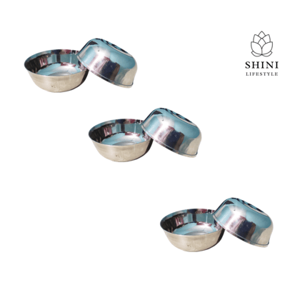 SHINI LIFESTYLE Katori, Stainless Steel Vegetable Bowl (Steel, Pack of 6)