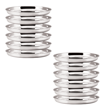 SHINI LIFESTYLE Stainless Steel Lunch Dinner Plates Thali Set with Round Extra Deep, Bhojan Thali(Dia-29cm) SHINI LIFESTYLE Stainless Steel Lunch Dinner Plates Thali Set with Round Extra Deep, Bhojan Thali(Dia-29cm)