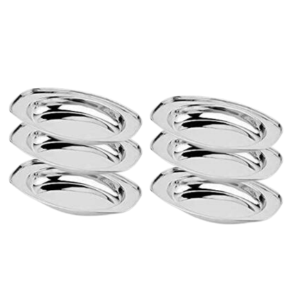 SHINI LIFESTYLE Stainless Steel Oval Plate,Rice Plate, Dahi Plate,Subzi Plate