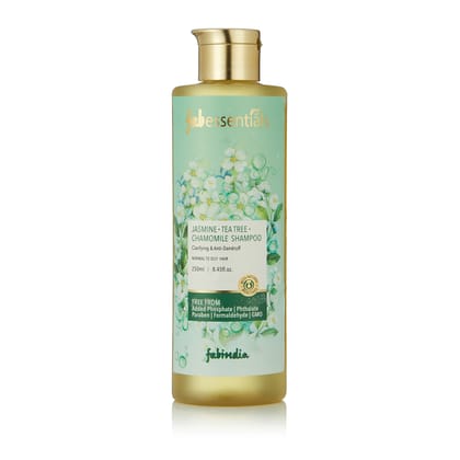 Fabessentials Jasmine Tea Tree Chamomile Shampoo | with Natural Bioactives | Clarifying & Anti-Dandruff Shampoo for Deep Cleansing | Calms Irritated Scalps and Nourishes Hair | pH 5.5| for Normal to Oily Hair - 250 ml