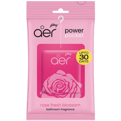 Godrej aer Power Pocket | Bathroom freshener  Rose Fresh Blossom (10g) | Lasts up to 30 days | Toilet freshener 1 Pcs