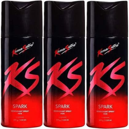 Kama Sutra Spark Deodorant for Men (150ml) Pack Of 3
