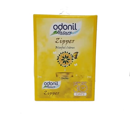 Odonil Bathroom Air Freshener Zipper Blissful Citrus - 60 Gm (10Gm X 6) Odonil Bathroom Air Freshener Zipper Blissful Citrus - 60 Gm (10Gm X 6)
