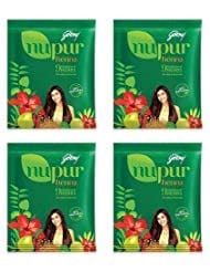godrej nupur henna 200g (50g x4) natural mehndi for hair color goodness of 9 herbs