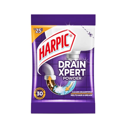Harpic�Drain�Xpert�Drain�Cleaner Powder 50g | Effective sink cleaner, drain blockage remover, drain pipe cleaner