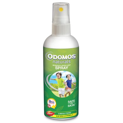 Dabur Odomos Naturals Mosquito Repellant Spray - 100ml | Protection from Mosquitoes | Clinically Tested & Pediatrician Certified | 8 Hours Protection in Single Application | Protection Against Dengue, Malaria & Chikungunya | Safe on Skin