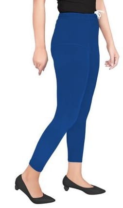 Slim Fit Free Size Churidaar Ruby Cut Leggings for Women and Girls - Royal Blue