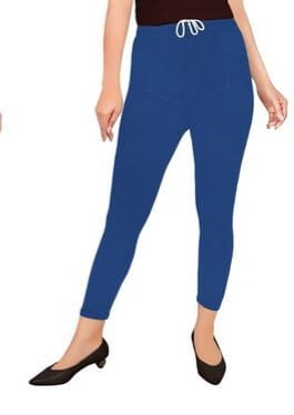 Slim Fit Free Size Churidaar Ruby Cut Leggings for Women and Girls - Royal Blue