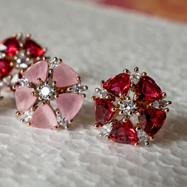 Buy Ruby Earrings. Red Stud Earrings. Big Stud Earrings. Rhinestone Stud  Earrings. Ruby Crystal Earrings. Estate Jewelry, Women Gift Online in India  - Etsy