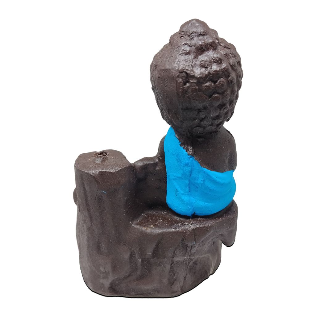 ZURU BUNCH Handcrafted Pure Ceramic Lord Mahaveer Smoke Waterfall Cone Incense Holder, Lord Mahaveer Smoke Waterfall Incense Holder with 10 Pieces backflow incense cones