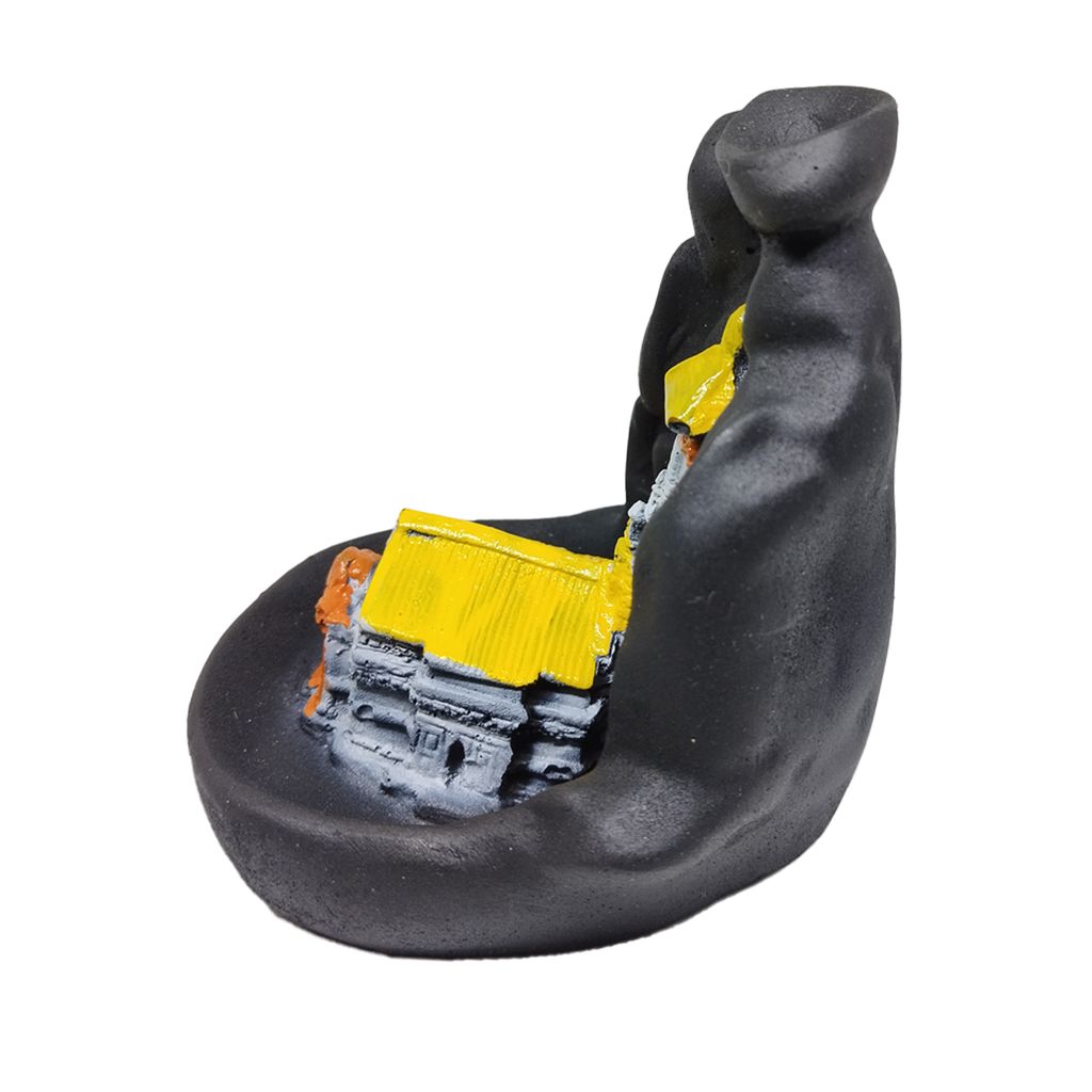 ZURU BUNCH Handcrafted Pure Ceramic Kedarnath Temple Smoke Waterfall Cone Incense Holder, Kedarnath Temple Smoke Waterfall Incense Holder with 10 Pieces backflow incense cones