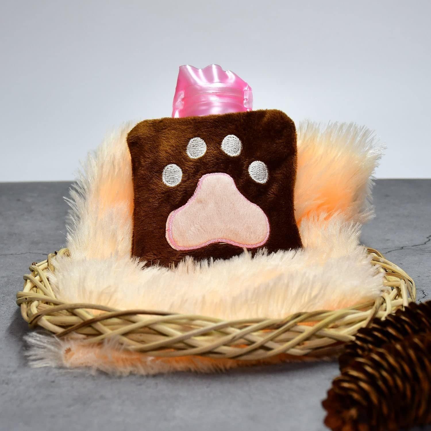 Ali Shipping Paw Print small Hot Water Bag with Cover for Pain Relief, Neck, Shoulder Pain and Hand, Feet Warmer, Menstrual Cramps.