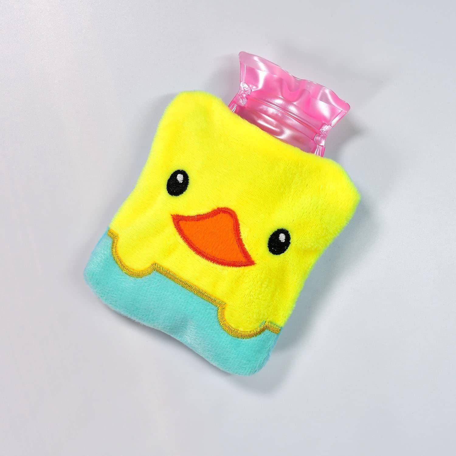 Ali Shipping Yellow Duck design small Hot Water Bag with Cover for Pain Relief, Neck, Shoulder Pain and Hand, Feet Warmer, Menstrual Cramps.