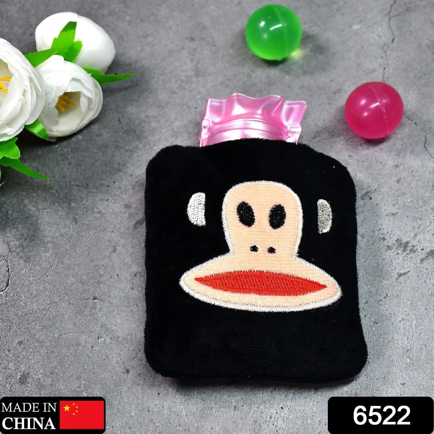 Ali Shipping Black Monkey small Hot Water Bag with Cover for Pain Relief, Neck, Shoulder Pain and Hand, Feet Warmer, Menstrual Cramps.