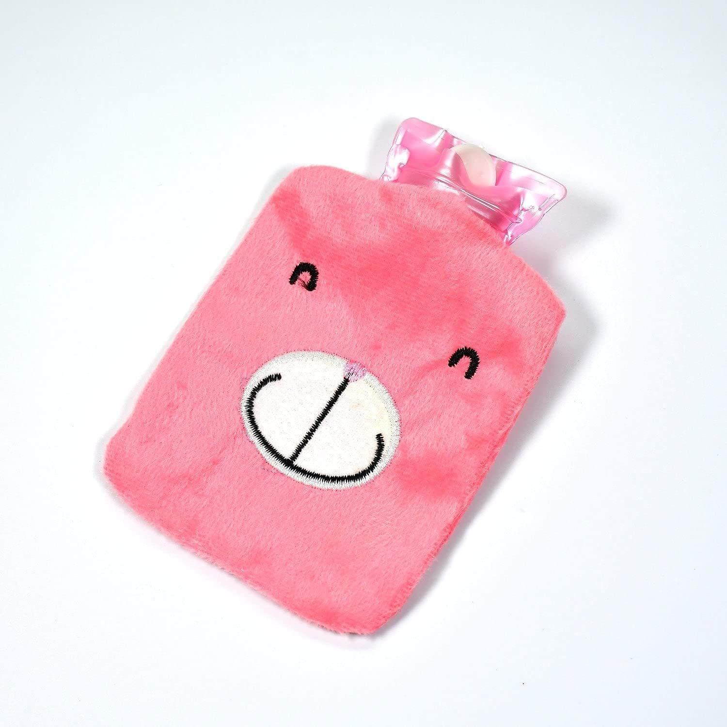 Store4hope Pink Small Hot Water Bag with Cover for Pain Relief, Neck, Shoulder Pain and Hand, Feet Warmer, Menstrual Cramps.