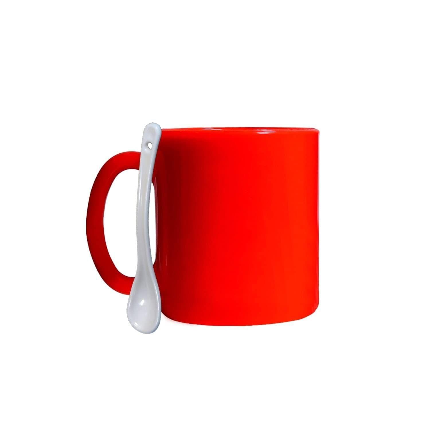 Store4hope Red Coffee Mug with Spoon Ceramic Mugs to Gift Your Best Friend Tea Mugs Coffee Mugs Microwave Safe.