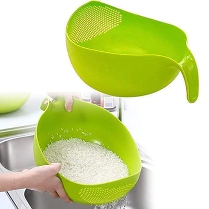 Store 4 Hope Kitchen Rice Bowl Plastic Fruit Bowl Thick Drain Basket with Handle Washing Basket for Home Kitchen Supplies (Multicolor)