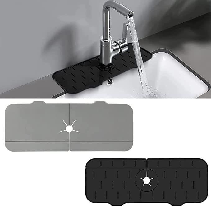 Silicone Sink Faucet Pad, Drip Protector Splash Countertop, Rubber Drying Mat, Sink Splash Guard for Kitchen Bathroom Bar.