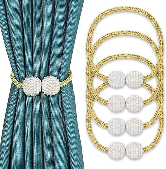 Store 4 Hope Magnetic Curtain Tiebacks Curtain Clips Rope Holdbacks Curtain Weaving Holder Buckles for Home Office Decoration, Pack of 2