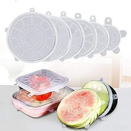 Store 4 Hope Microwave Safe Silicone Stretch Lids reuseable Flexible Covers for Rectangle, Round, Square Bowls, Dishes, Jars, Glassware and Mugs