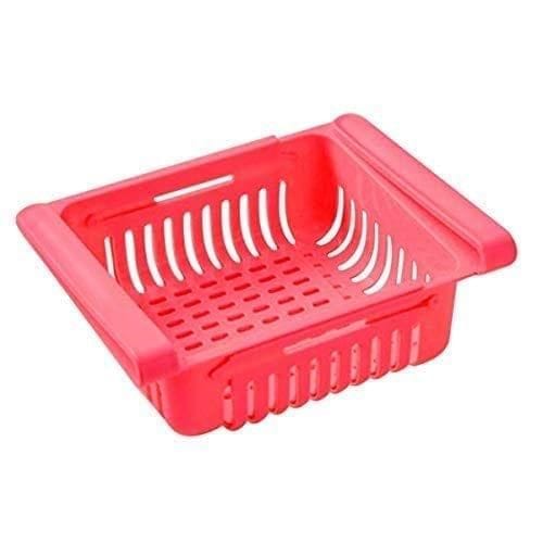 Srore 4 Hope Fruit Plastic Basket Set xpandable Adjustable Multipurpose Fridge Storage Basket Under Shelf Fridge