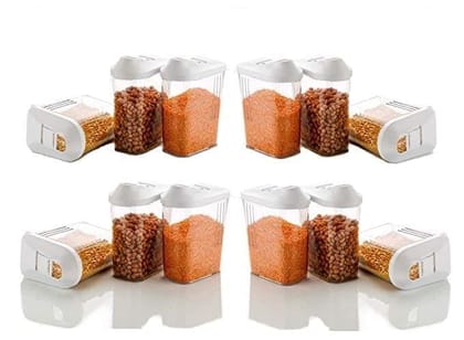 Store4Hope Easy Flow Plastic Kitchen Storage Jars & Container Set, Transparent (12 pc, 750ml)
