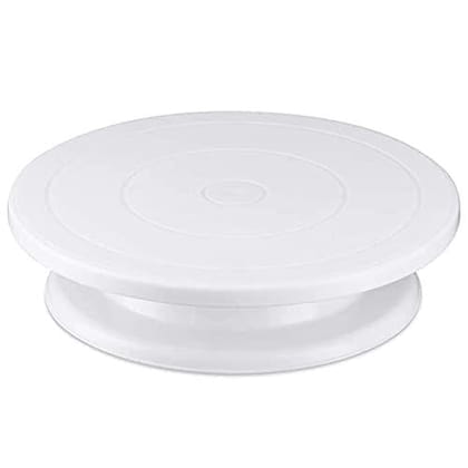 Store4Hope 11 Inch Rotating Cake Turntable, Turns Smoothly Revolving Cake Stand White Cake Decorating Kit Display Stand Baking Tools Accessories Supplies for Decoration